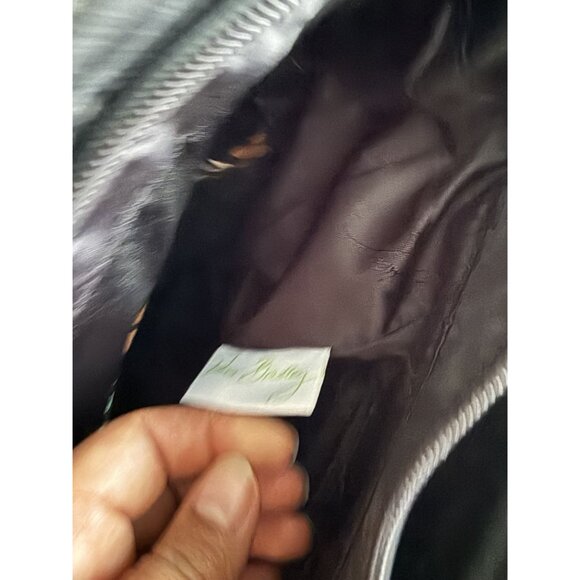 Vera Bradley Sierra Black and Teal Stream Abstract Trapeze Tote Large Purse - Picture 8 of 8